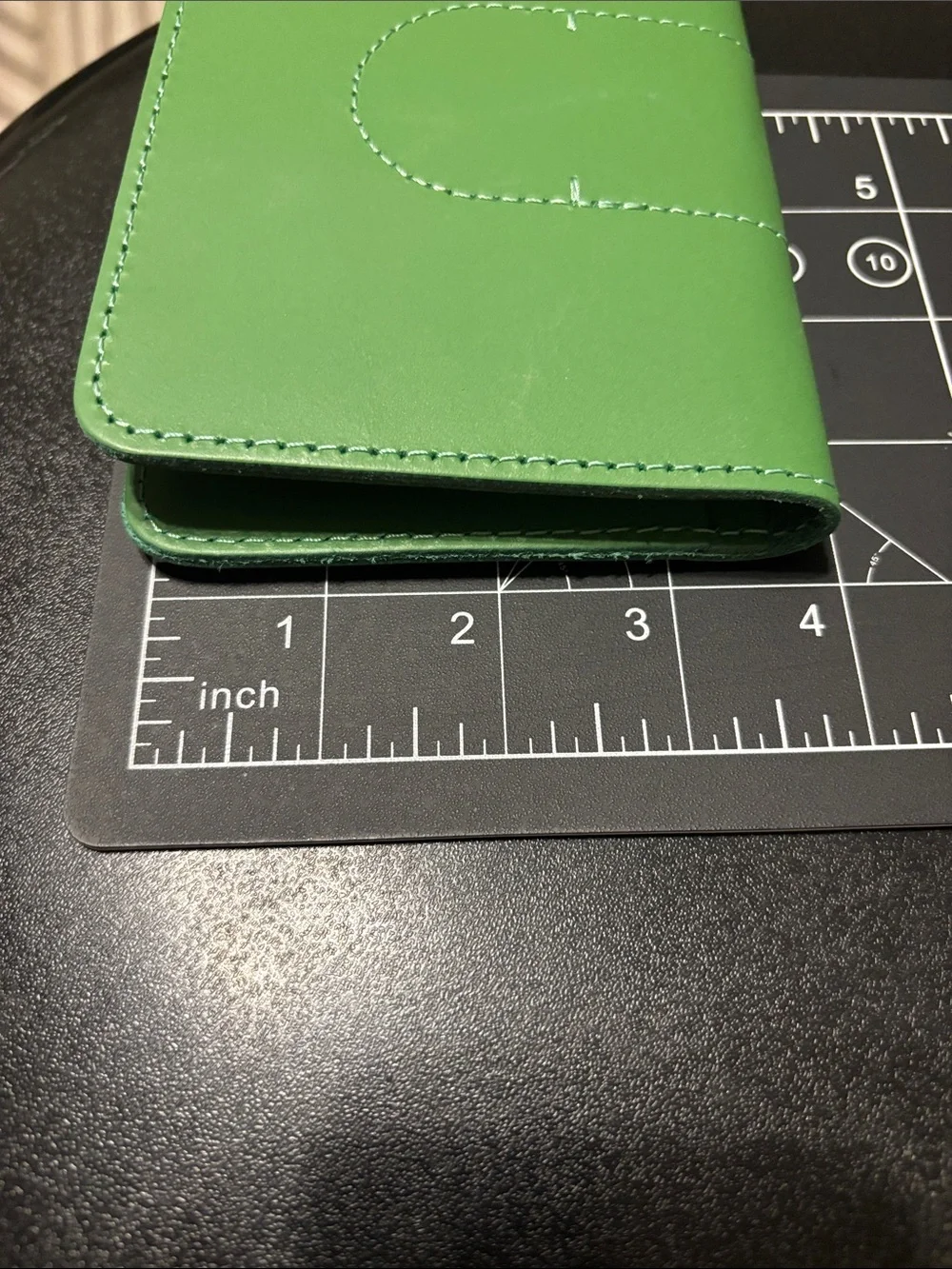 Avocado Green Leather Passport Holder With Area For‎ AirTag By ALLIVE